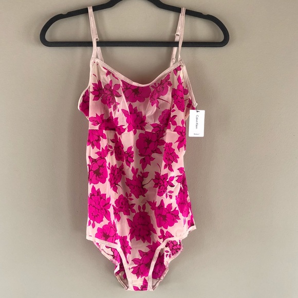 Calvin Klein Tops - Calvin Klein pink floral bodysuit